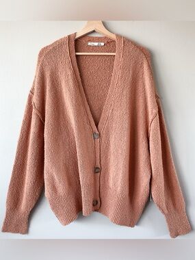 Dex sweater cardigan XL burnt orange button up chunky knit oversized cardigan